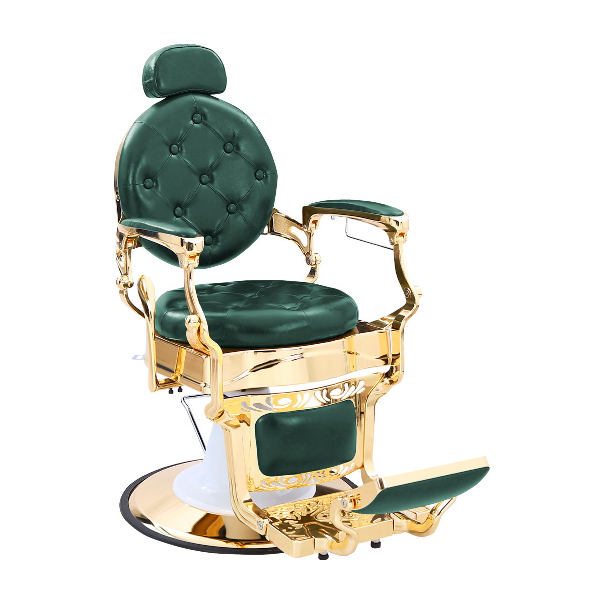 Sillón de Barbería Bérgamo Verde: Elegancia Clásica y Resistencia Absoluta