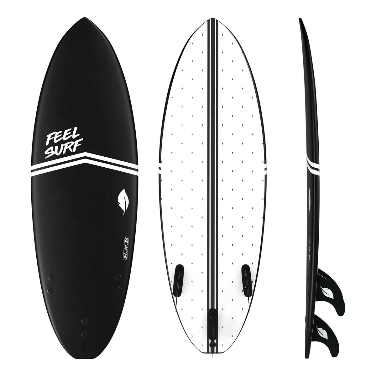 Tabla De Surf De Espuma Color Negro Aletas Incluidas