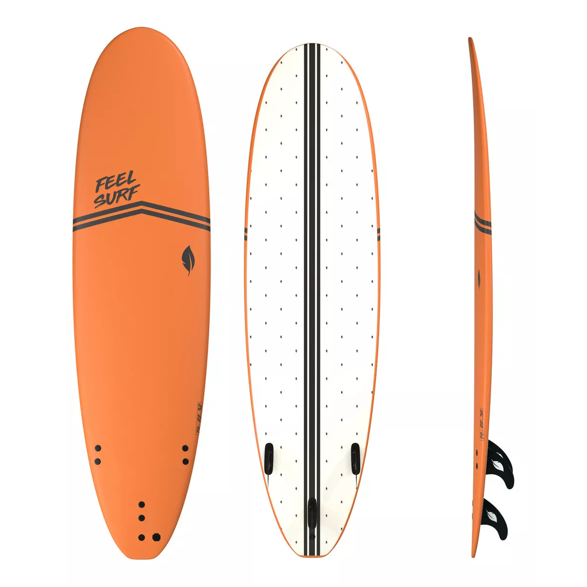 Tabla De Surf Naranja Con Aletas Incluidas De Espuma