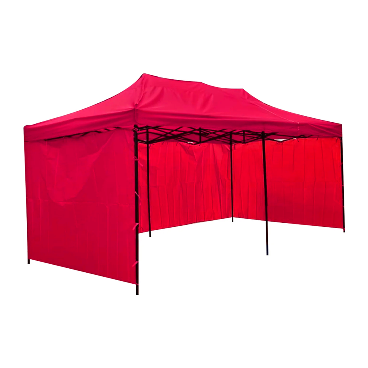 Toldo plegable 3x6 mts rojo con paredes