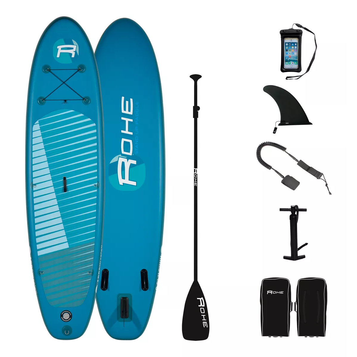 Tabla De Surf Paddle Blue Kit De Viaje Bomba Y Remo Incluido