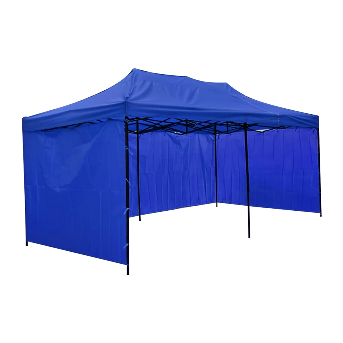 Toldo plegable 3x6 mts azul con paredes
