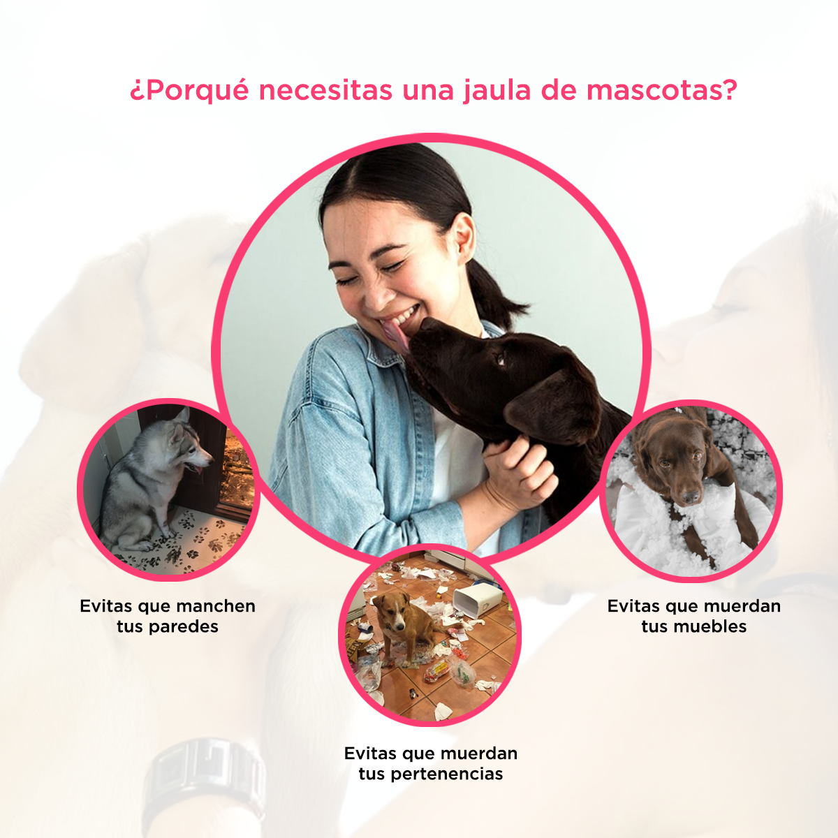 Jaula metálica para mascotas 42"