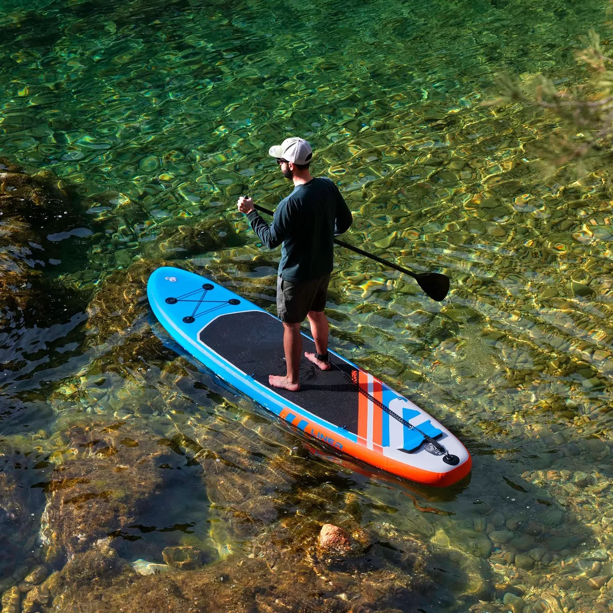 Tabla De Surf Paddle Azul Con Remo Inluido Y Kit De Viaje