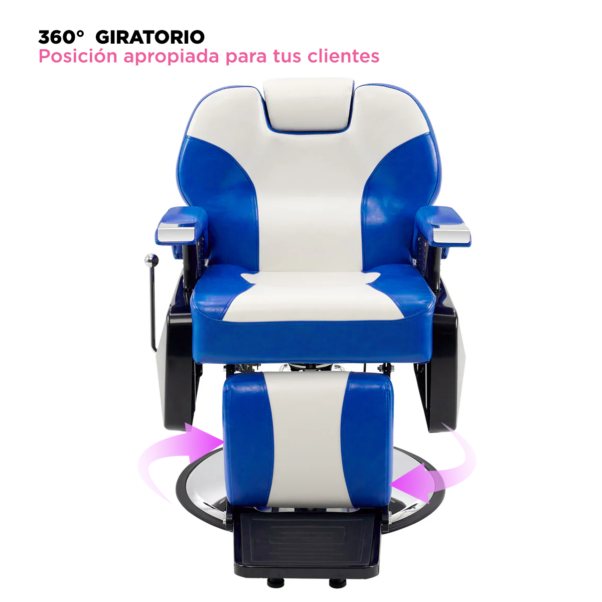 Sillón barbería Roma bicolor Azul y Blanco