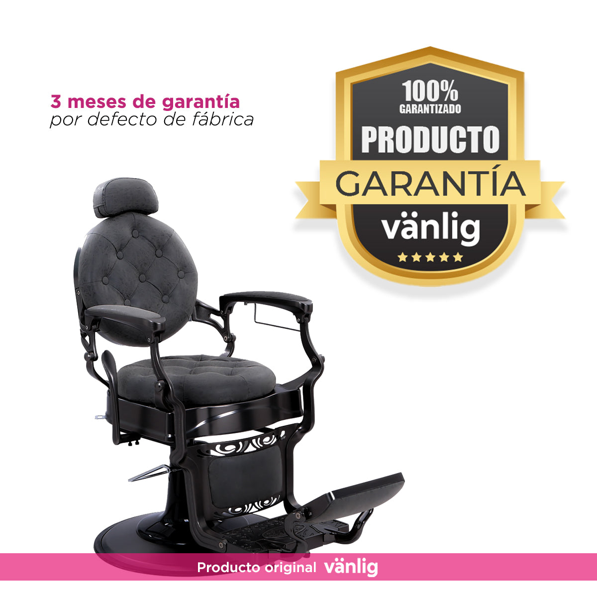 Sillón Barbería Bérgamo Negro