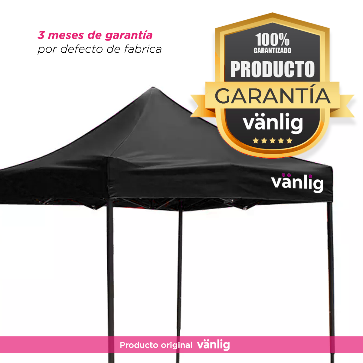 Toldo plegable 2x2 Mts Negro