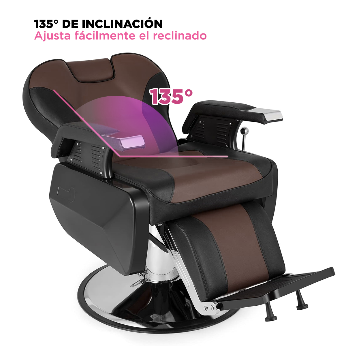 Sillón Barbería Roma Bicolor Negro con Café