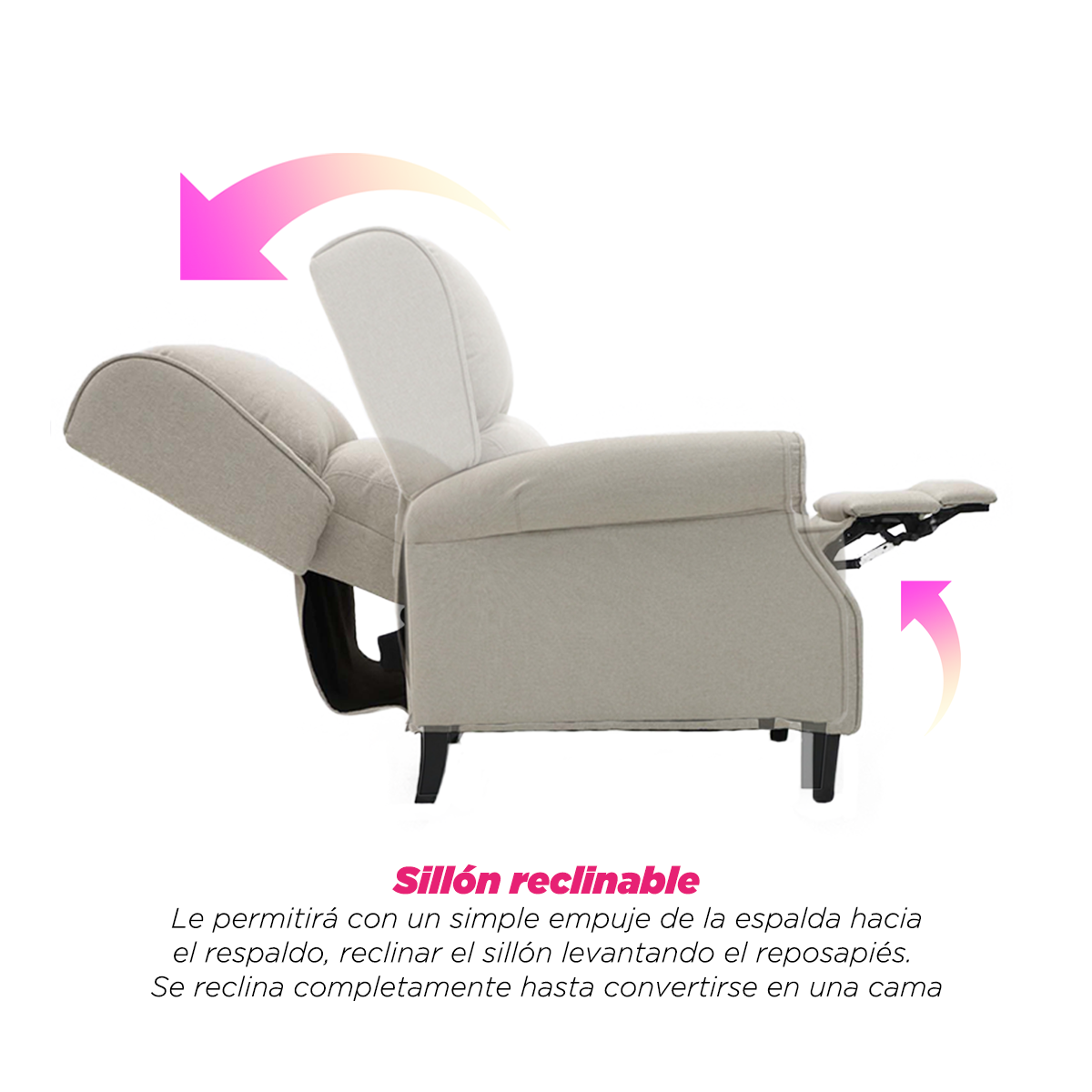 Sillón Reposte Marsella Beige