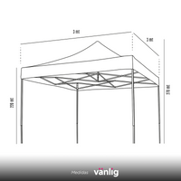 Toldo Plegable 3x3 Mts Blanco