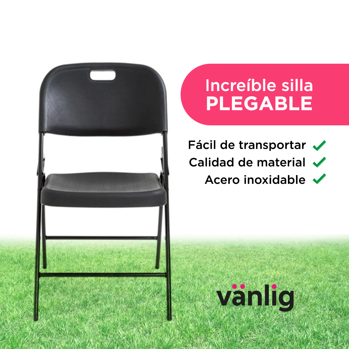Silla Plegable Fiesta Exterior Negro