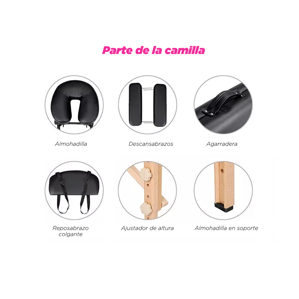 Cama masaje madera Maldiva Negra