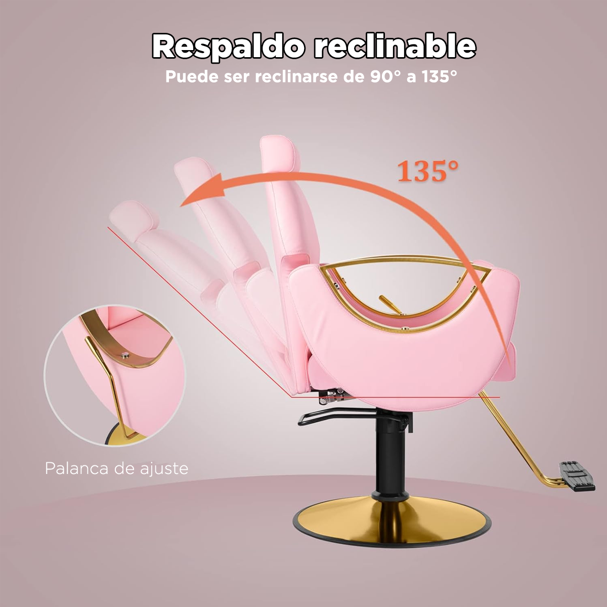 Sillón Barbería Ferrara Rosa