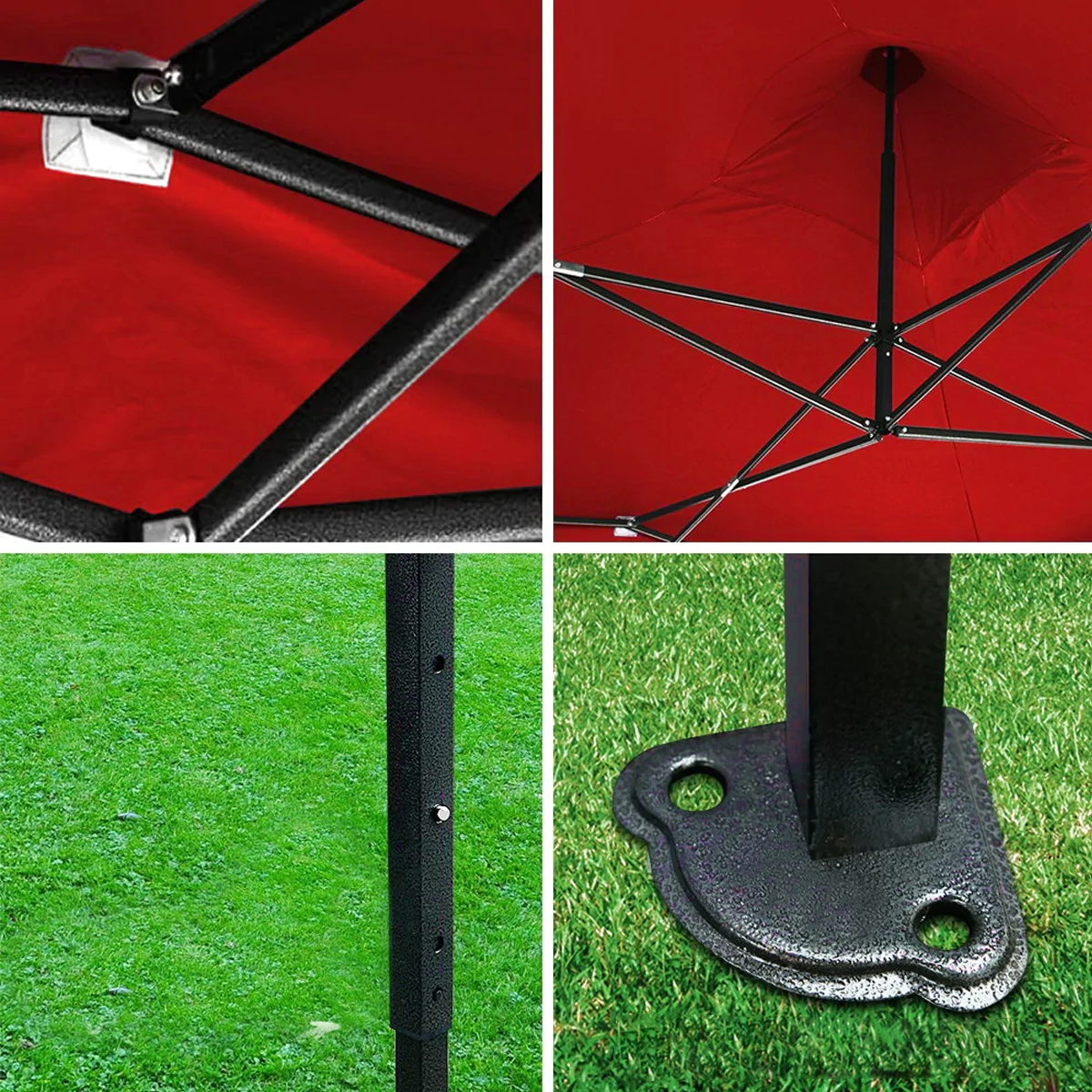 Toldo plegable 3x3 m con paredes roja