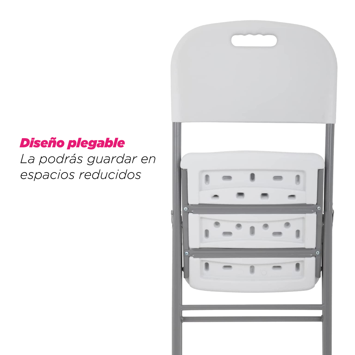 PACK 4 Sillas Plegable Fiesta Exterior Blanco