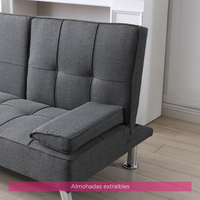 Sofá cama reclinable minimalista Jena gris