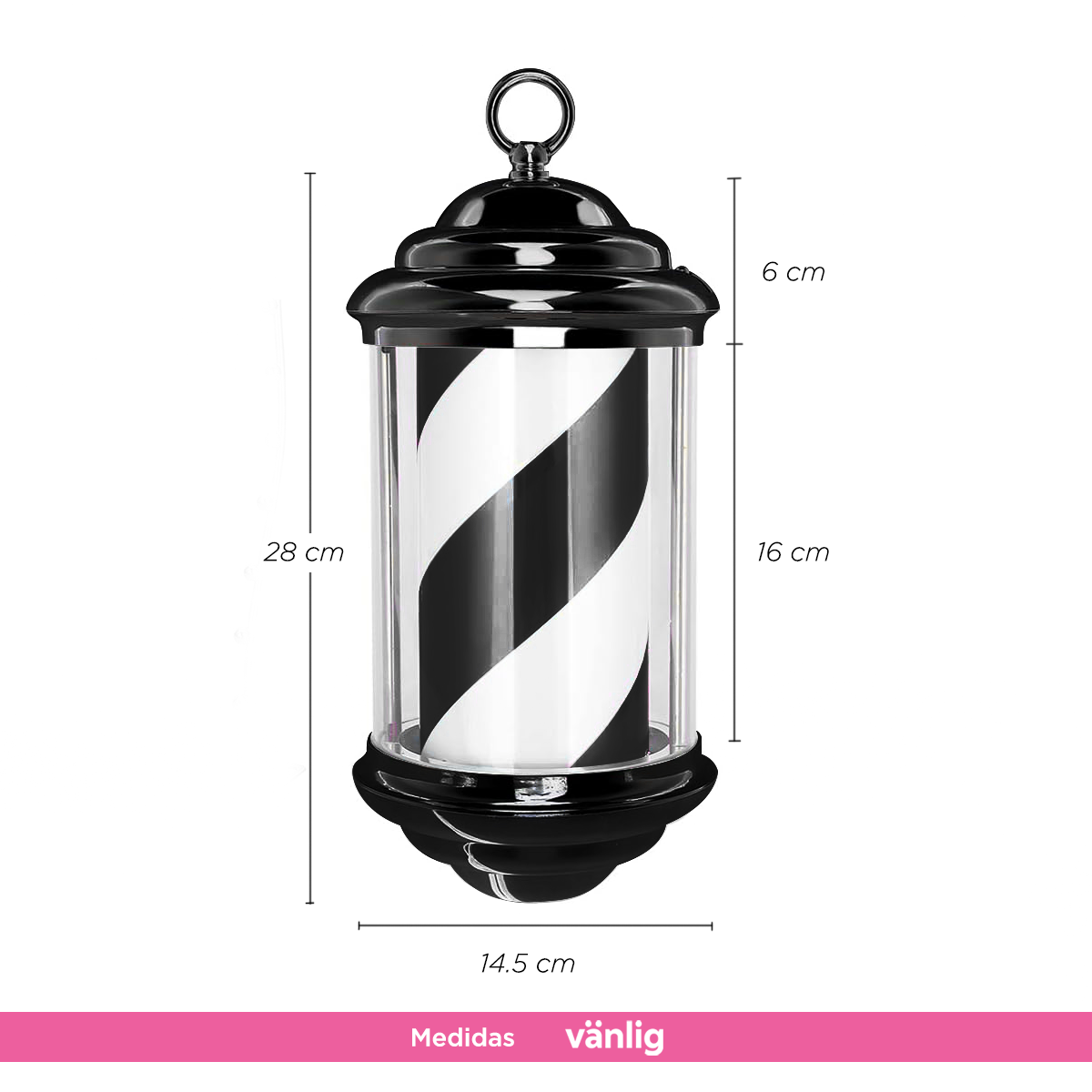 Poste caramelo para barbería negro Dante