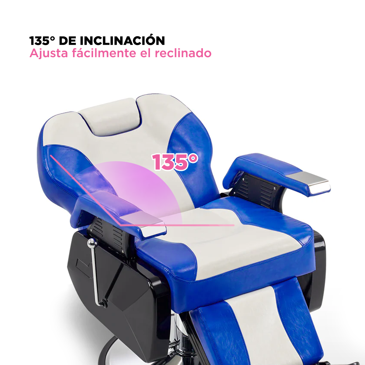 Sillón barbería Roma bicolor Azul y Blanco