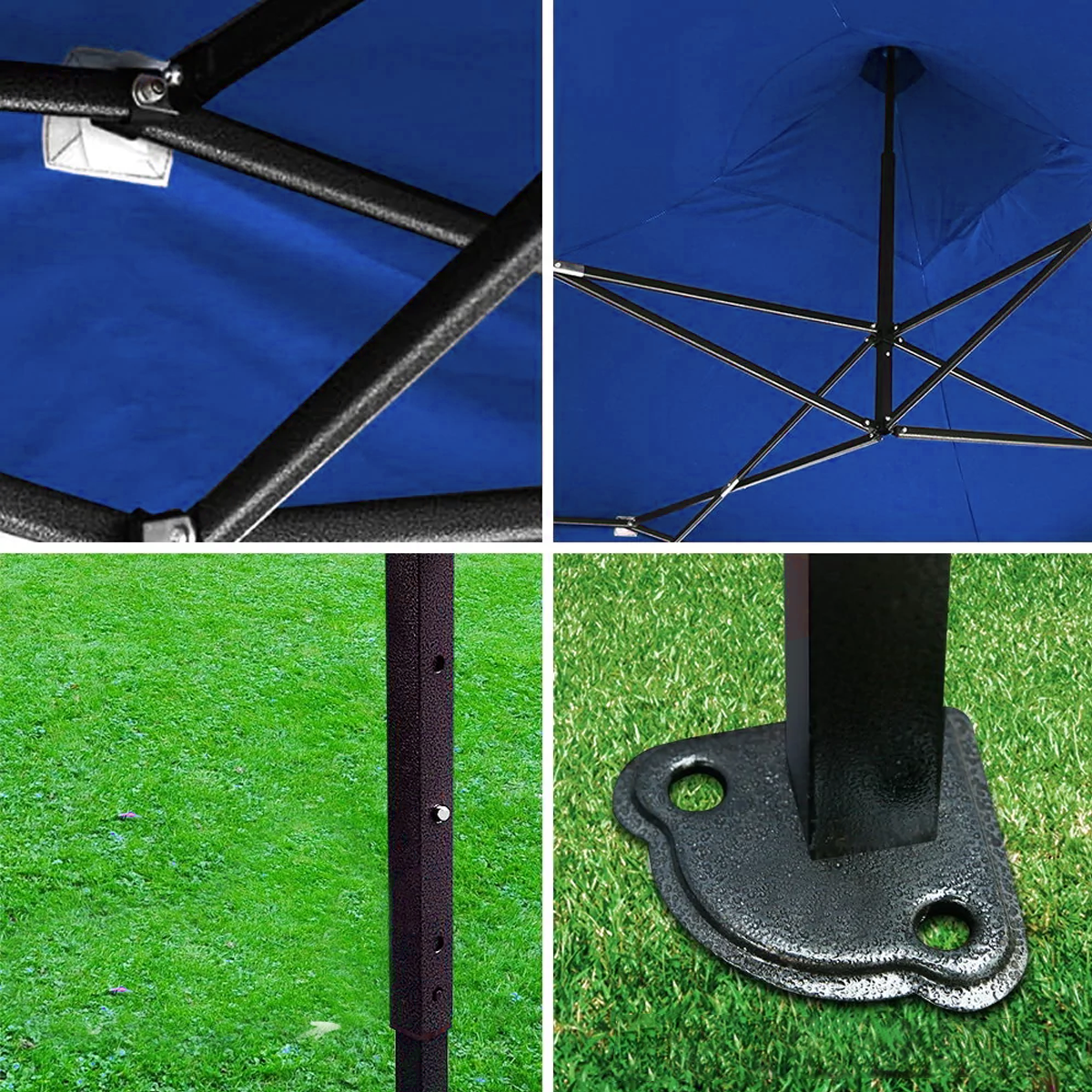 Toldo plegable 3x6 mts azul con paredes