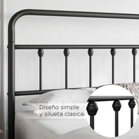 Base De Cama Matrimonial Negro