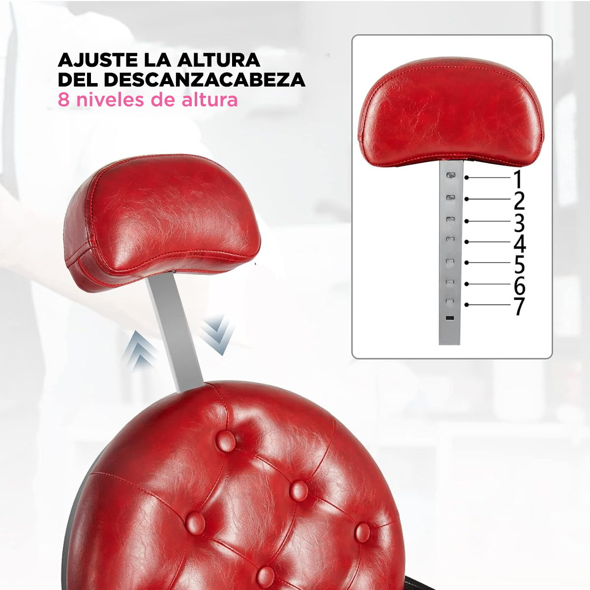 Sillón Barbería Bergamo rojo con negro