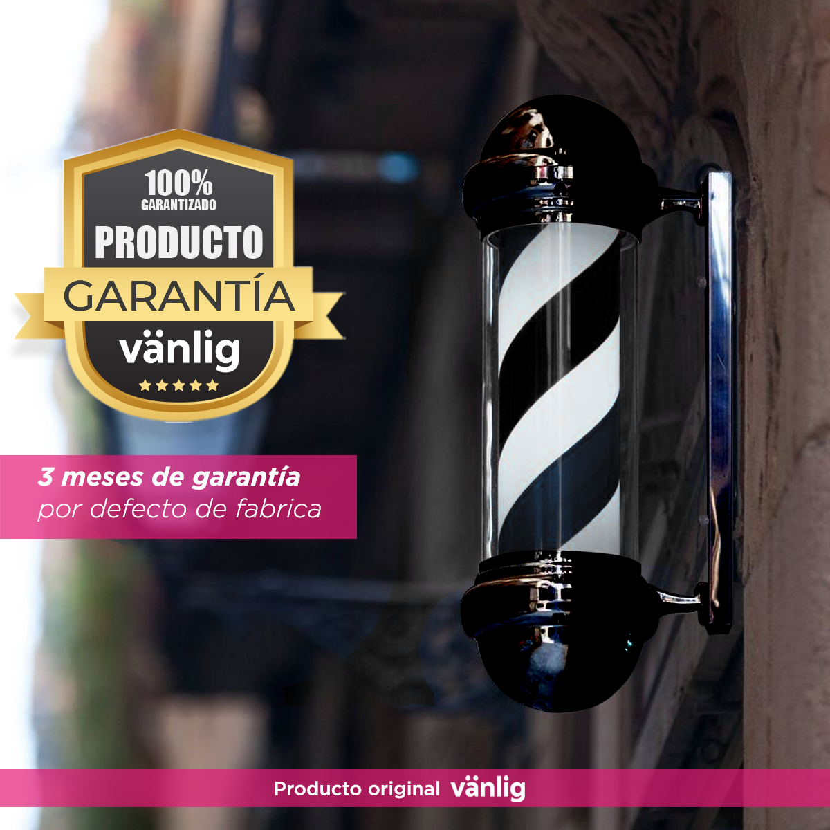 Poste Caramelo para Barbería Carlo Negro