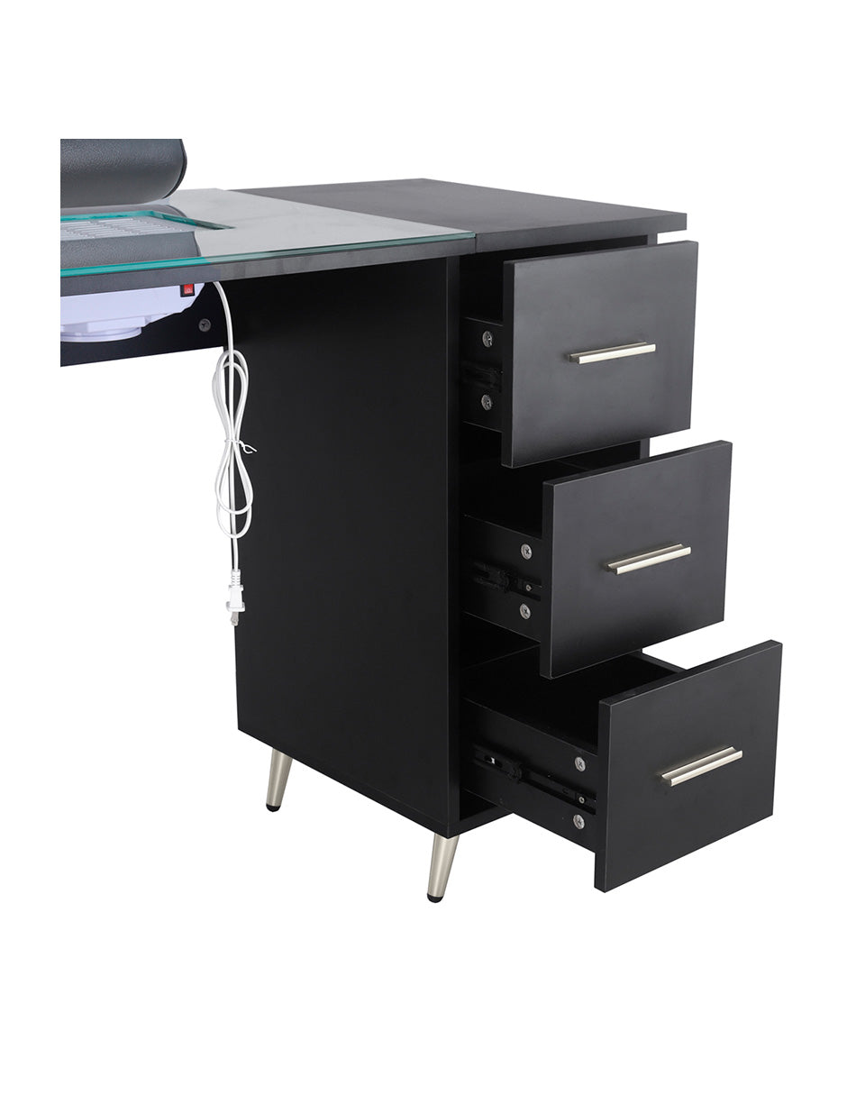 Mesa De Manicura, Estación De Mesa De Uñas Con Colector De Polvo Eléctrico Negra