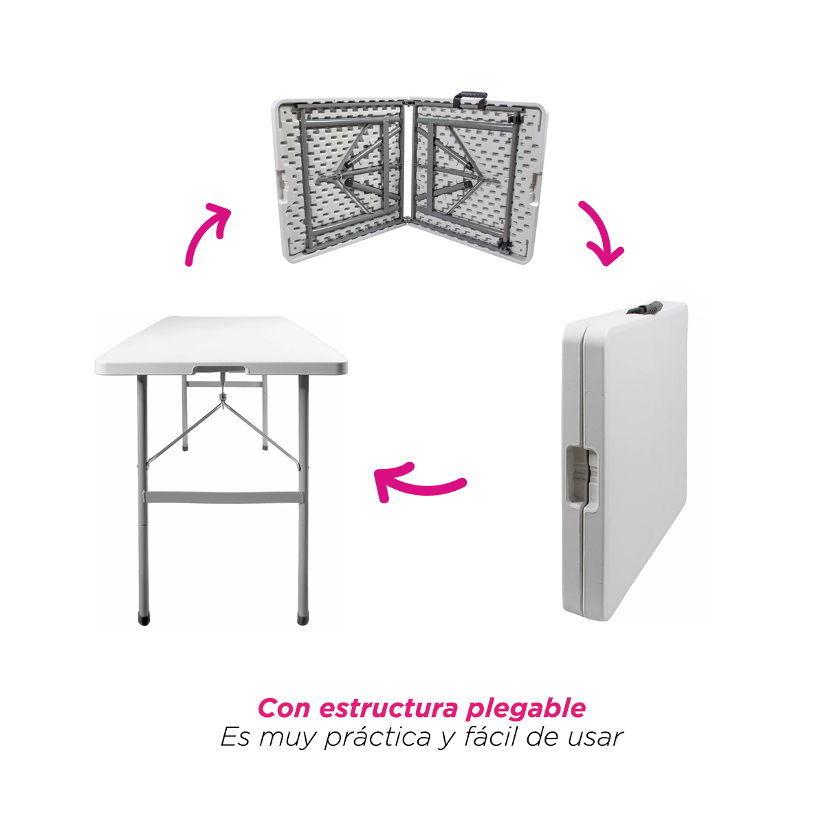 Mesa Plegable Fiesta 1.20 M Blanco