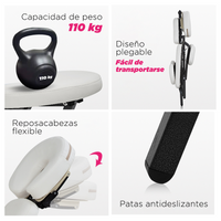 Silla Masaje Plegable Shiatsu Blanco