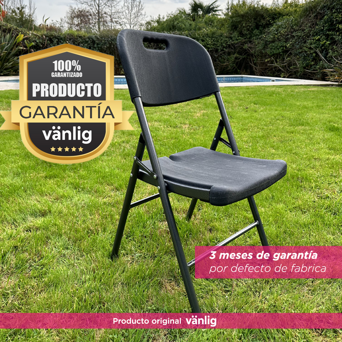 Silla Plegable Fiesta Exterior Negro