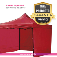 Toldo plegable 3x3 m con paredes roja