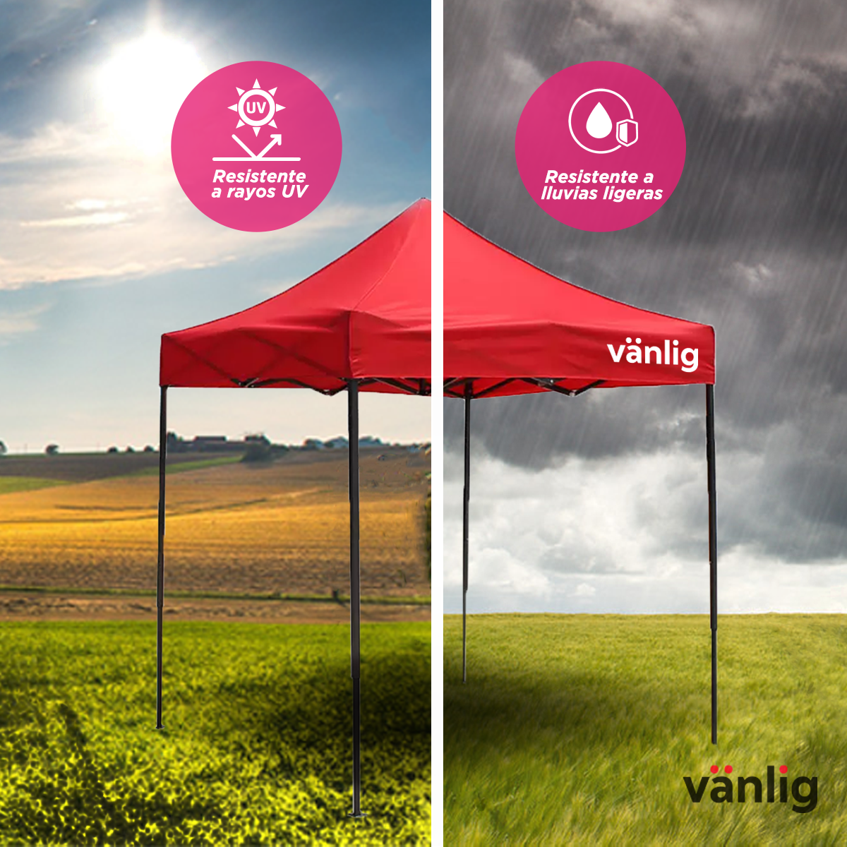 Toldo Plegable 2x2 Mts Rojo
