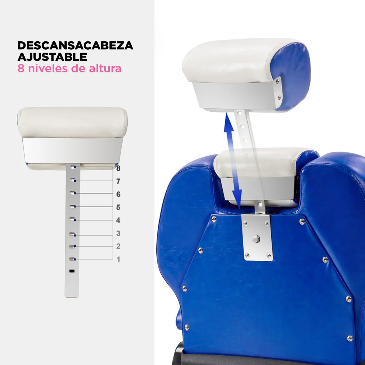 Sillón barbería Roma bicolor Azul y Blanco