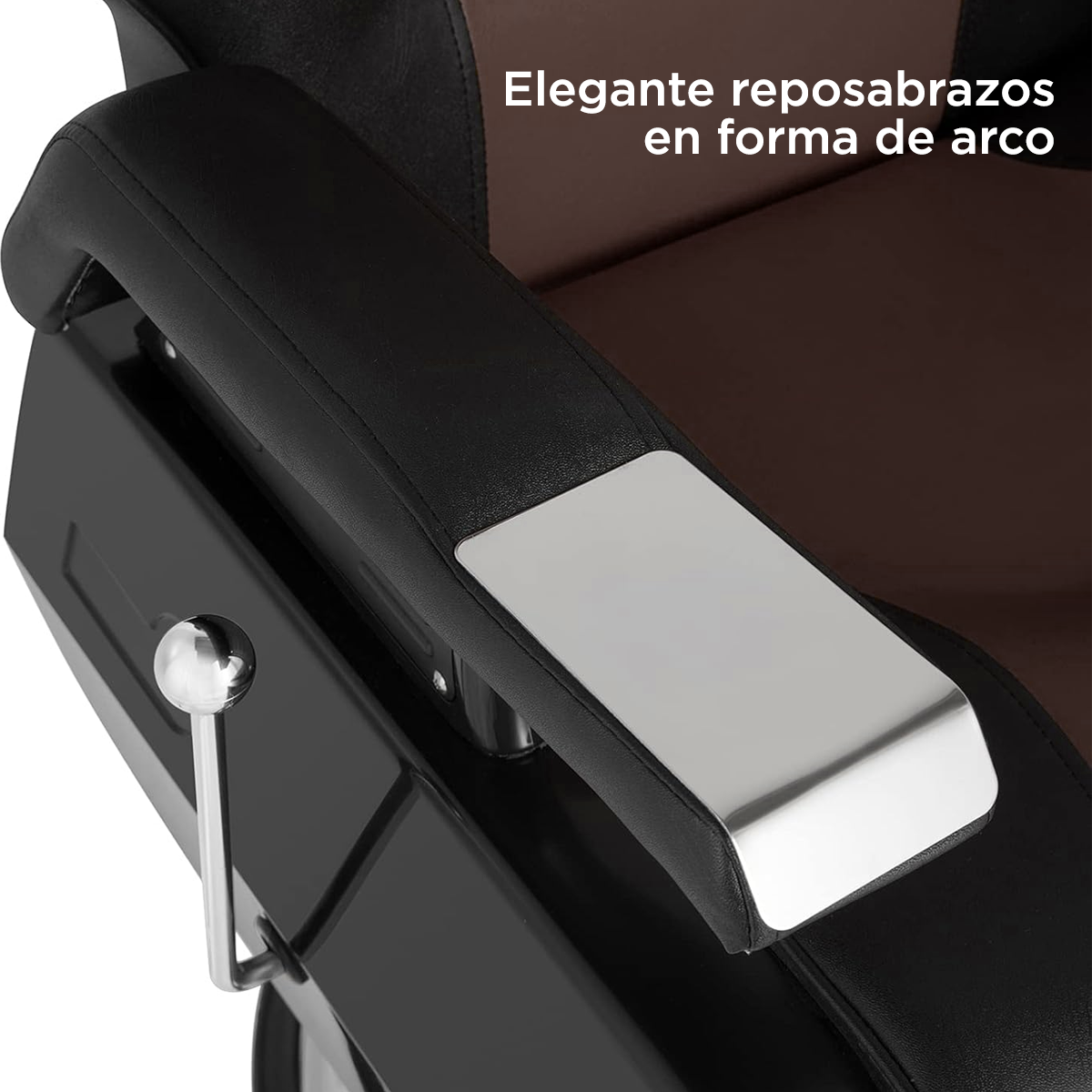 Sillón Barbería Roma Bicolor Negro con Café