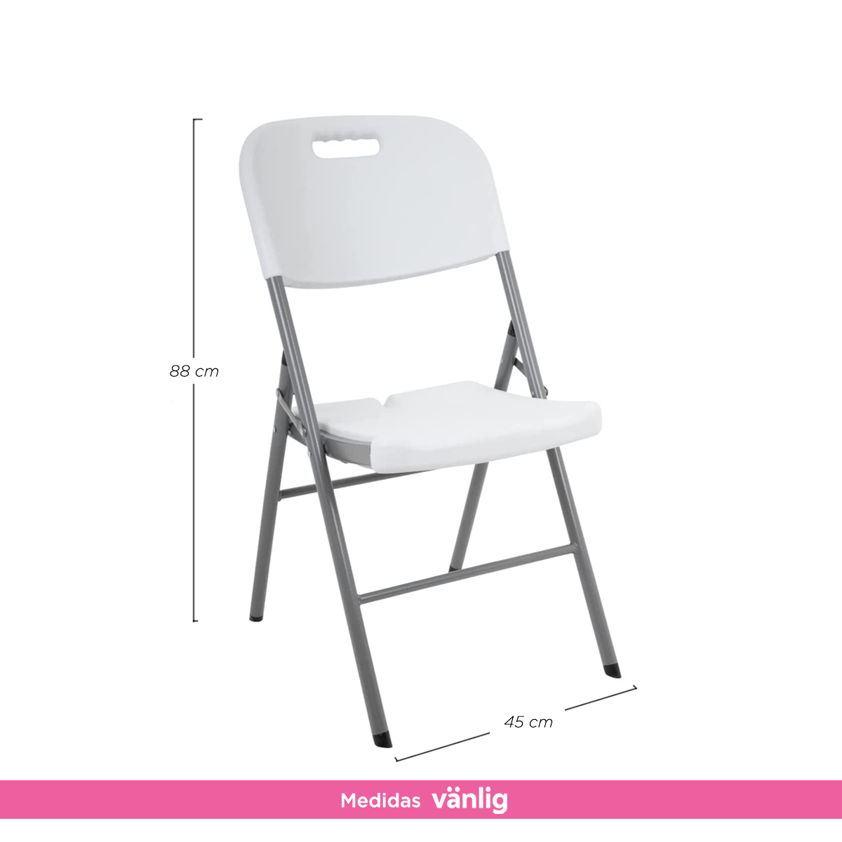 PACK 4 Sillas Plegable Fiesta Exterior Blanco