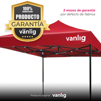 Toldo Plegable 3x3 Mts Rojo