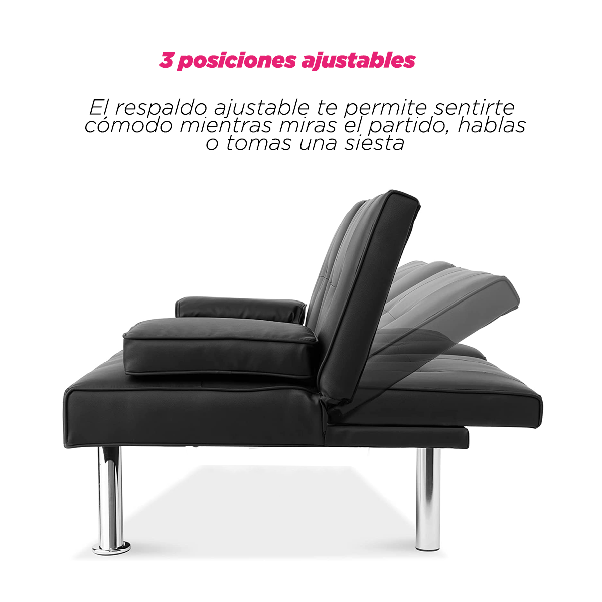 Sofá cama Reclinable Minimalista Jena Negro