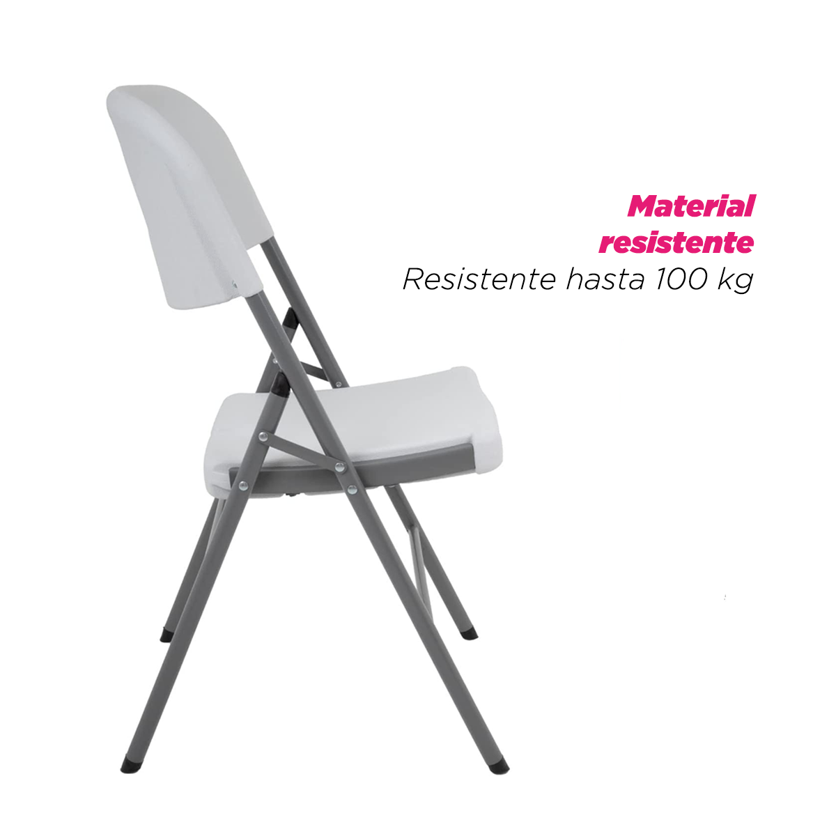 PACK 4 Sillas Plegable Fiesta Exterior Blanco
