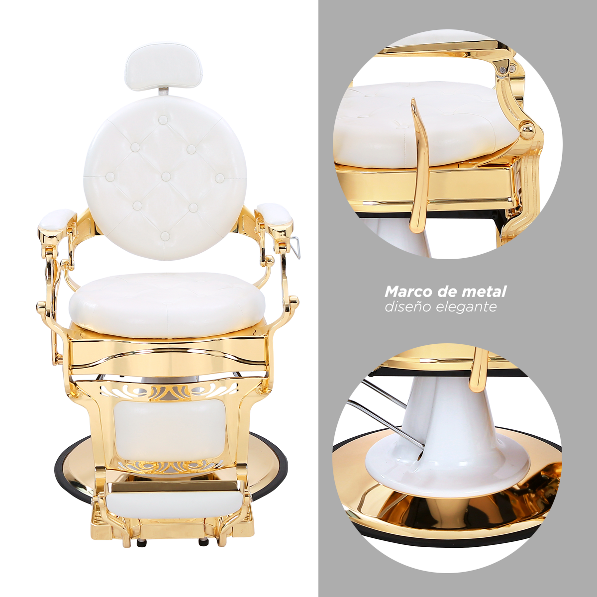 Sillón barbería Bérgamo Blanco