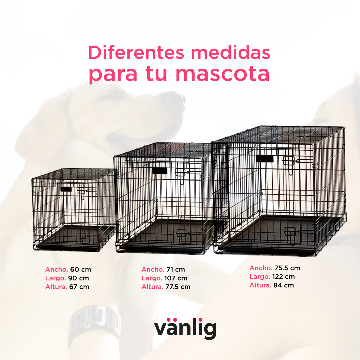 Jaula metálica para mascotas 42"