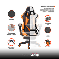 Silla Gamer Mercury Naranja