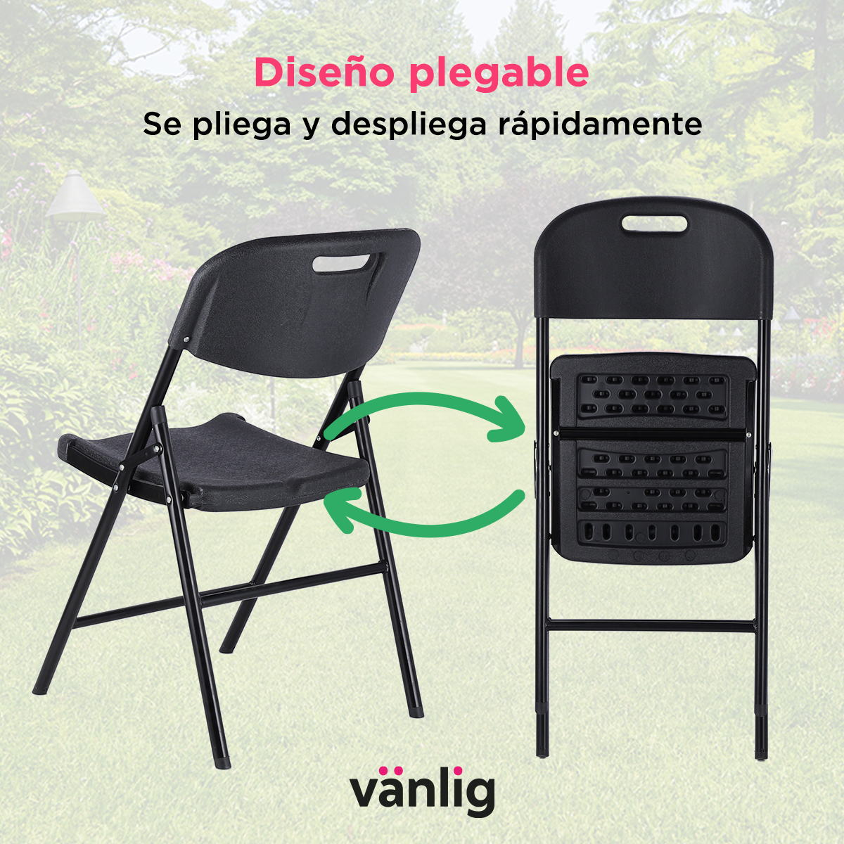 Silla Plegable Fiesta Exterior Negro