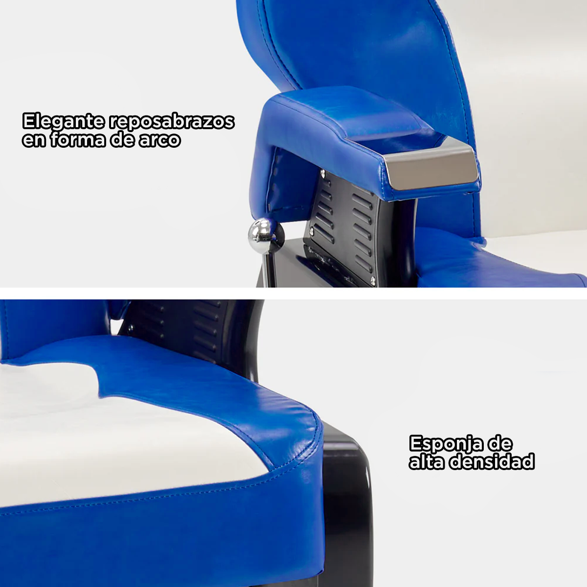 Sillón barbería Roma bicolor Azul y Blanco