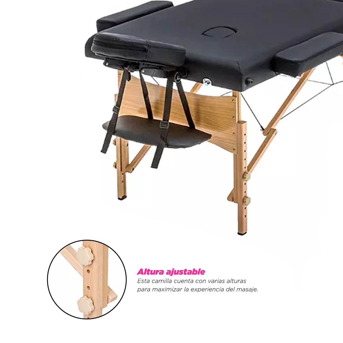 Cama masaje madera Maldiva Negra