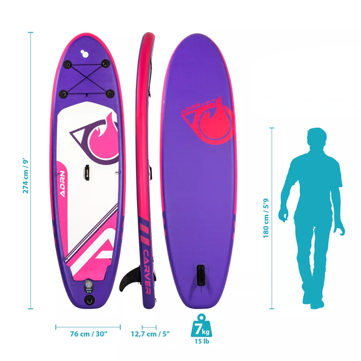 Tabla De Paddle Con Remo, Bomba Y Aleta Incliuido