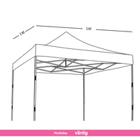 Toldo plegable 3x3 m con paredes roja