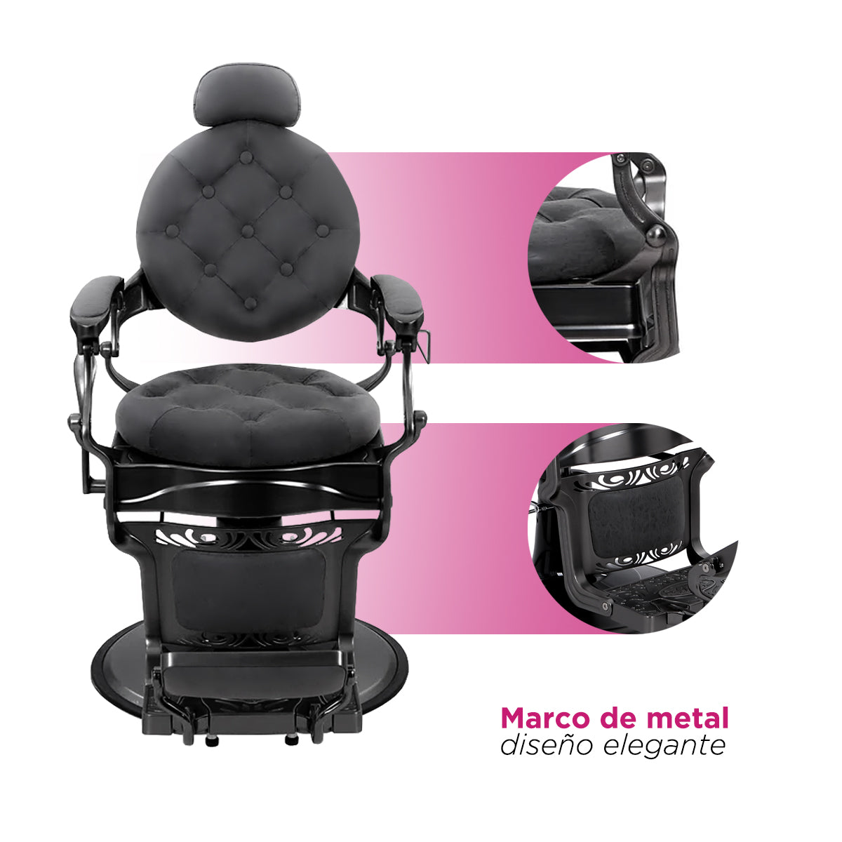 Sillón Barbería Bérgamo Negro