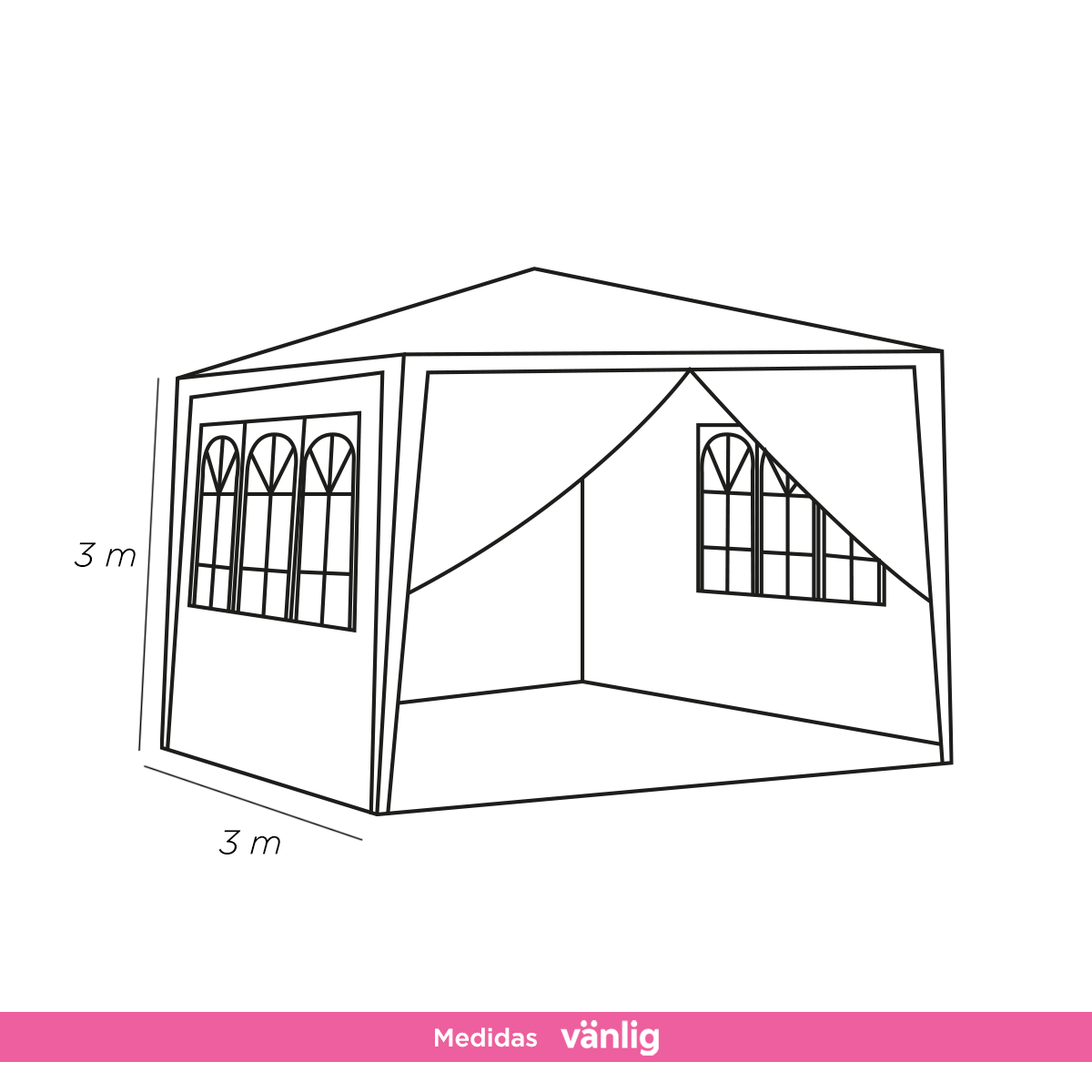 Toldo armable 3x3 blanco