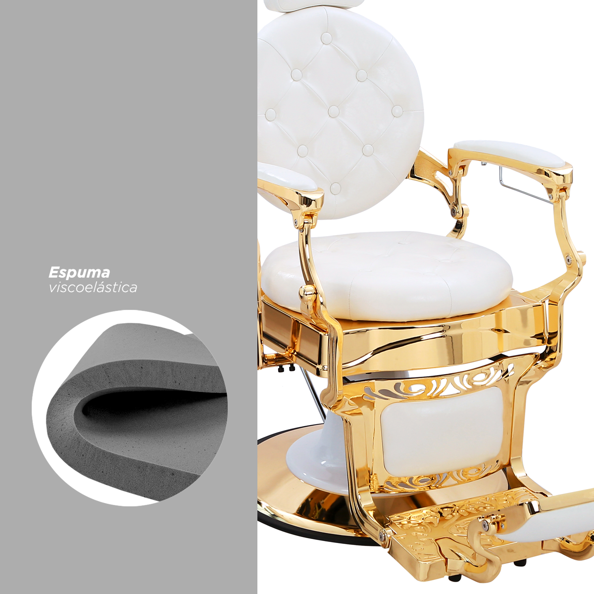 Sillón barbería Bérgamo Blanco