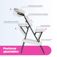 Silla Masaje Plegable Shiatsu Blanco